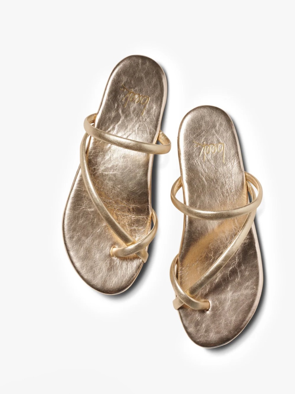 Beek Sunbird Metallic Gold Strappy Slide Sandals with added sole size 9 - Picture 7 of 7